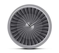 WBDWWTD Wall Clock Jet Engine Turbine Fan Motor Printed Acrylic Wall Clock Airplane Wall Art Timepiece Aviation Decor Jet Artwork Pilot Wall Watch