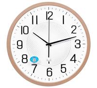 WBDWWTD Wall Clock Living Room Mute Wall Clock Creative Round Quartz Clock Wall Clock Smart Clock (Brown)