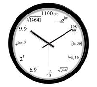 WBDWWTD Wall Clock Mathematics Formula Learning Wall Clock Creative Personality Mathematics Formula School Training Clock (Black Frame B 14 Inches)