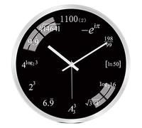 WBDWWTD Wall Clock Mathematics Formula Learning Wall Clock Creative Personality Mathematics Formula School Training Clock (Silver Frame a 12 Inches)