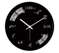 WBDWWTD Wall Clock Mathematics Formula Learning Wall Clock Creative Personality Mathematics Formula School Training Clock (Black Frame a 14 Inches)