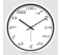 WBDWWTD Wall Clock Mathematics Formula Learning Wall Clock Creative Personality Mathematics Formula School Training Clock (White Frame B 14 Inches)