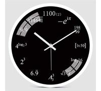 WBDWWTD Wall Clock Mathematics Formula Learning Wall Clock Creative Personality Mathematics Formula School Training Clock (White Frame a 12 Inches)