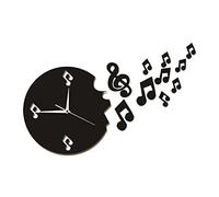 WBDWWTD Wall Clock Musical Note Flew from The Clock Flying Music Notes Wall Art Music Studio Room Decorative Wall Clock Rock N Roll Gift