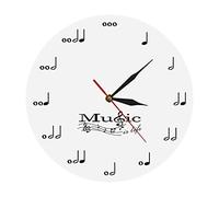 WBDWWTD Wall Clock Musical Notes Wall Clock Music is Life Wall Watches Acrylic Clock Music Theme Wall Decor for Living Room Best Gift