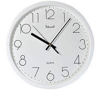 WBDWWTD Wall Clock Mute Wall Clock Creative Living Room Clocks Quartz Round Wall Charts 12 Inches Clock (White 30.5 * 3.8cm)
