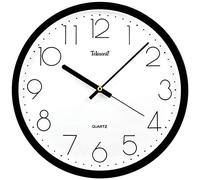 WBDWWTD Wall Clock Mute Wall Clock Creative Living Room Clocks Quartz Round Wall Charts 12 Inches Clock (Black 30.5 * 3.8cm)