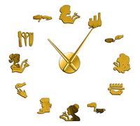 WBDWWTD Wall Clock Nail Beauty Salon Wall Stickers Decor Wall Clock Nail Tools Polish Makeup Manicure Acrylic Mirror Wall Art Giant Wall Watch