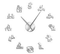 WBDWWTD Wall Clock Physical Therapy Osteopathy Big Wall Clock Chiropractic Acupuncture Massage Acrylic Mirror Stickers On The Wall Decor Watch