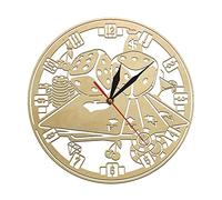 WBDWWTD Wall Clock Poker Chip Set Playing Cards Dice Wooden Wall Clock Casino Art Decorative Silent Wall Watch Game Room Wall Decor Gambler Gift