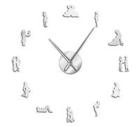 WBDWWTD Wall Clock Pregnant Woman Happy Family 3D Acrylic Wall Clock Housewarming Gift First-Time Mother N Father Souvenir Gift Lovely Watch