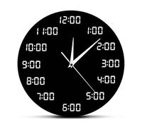 WBDWWTD Wall Clock Printed Digital Numbers Wall Clock Minimalism Round Clock in Digital Display Home Decor Clock Wall Watch
