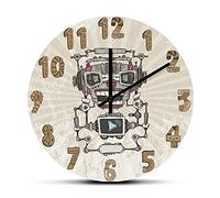 WBDWWTD Wall Clock Sci Fi Audio Robot Machine Mechanism Wall Clock for Kids Room Nursery Silent Swept Wall Watch Robot Wall Art Playroom Décor