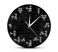 WBDWWTD Wall Clock The Nines Math Wall Clock Number 9 Math Clock Wall Watch Math Equation The Clock of 9S Formulas Mathematical Wall Art