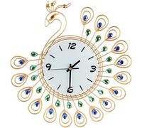WBDWWTD Wall Clocks Decor Non-Ticking Home Decorative for Kitchen Living Room Bathroom Bedroom Office Crystal Quartz Gold