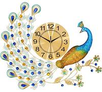 WBDWWTD Wall Clocks Decor Non-Ticking Home Decorative for Living Room Bedroom Bathroom Kitchen Office Crystal Quartz