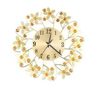 WBDWWTD Wall Clocks for Living Room Round Rhinestone Flower Wall Clock Living Room Home Dining Room Decoration Wall Clock Clock Metal Clock Dial Large Wall Clocks
