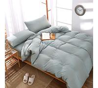 WBDWWTD Washed Linen Duvet Cover Double, Bedding Set Double Bed Twin Queen King Size with Pillow Case Soft Brushed Microfiber Bedding Set Quilt Cover 220×240cm Flat Sheet Pillowcases 4 Pieces