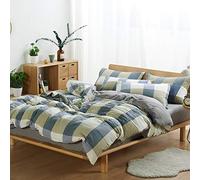 WBDWWTD Washed Linen Duvet Cover Double, Bedding Set King Size Pink, Duvet Cover Bedding Set Double Bed with Pillow Case Quilt Cover 220×240cm Flat Sheet Pillowcases 4 Pieces Twin King Size