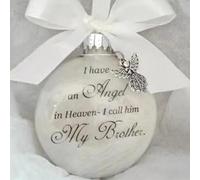 WBDWWTD White Christmas Memorial Balls of I Have An Angel In Heaven Xmas Tree Decorations Christmas Home Decor New Year-02-My Brother