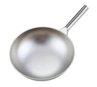 WBDWWTD Wok Antiadherente De Titanio Puro De 34 Cm, Sartén Liviana Sin Recubrimiento, Olla De Fondo Redondo Duradera para Cocinar En Casa, Esencial De Cocina Ecológica, Uso Diario
