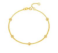 WBDWWTD Women's 18K Yellow Gold Anklets Bracelet Beads 24 CM