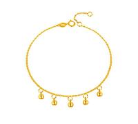 WBDWWTD Women's 18K Yellow Gold Anklets Bracelet Beads Charms Pendant 22+2CM