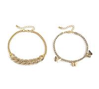 WBDWWTD Womens Bracelets, Anklet Gold Plated Butterfly with Cubic Zirconia Ankle Bracelet for Women Jewelry 27CM
