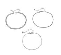 WBDWWTD Womens Silver, for Women Gold Plated Snake and Curb Chain Anklet Bracelet Fashion Jewelry 21CM