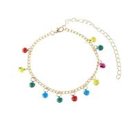 WBDWWTD Womens Silver/Gold Ankle Bracelet with Colorful Bells Anklet Beach Jewelery 22+10cm