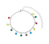 WBDWWTD Womens Silver/Gold Ankle Bracelet with Colorful Bells Anklet Beach Jewelery 22+10cm