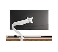 WBDWWTD Work 17-32 Inch Gas Spring Monitor Arm, Fully Adjustable Single Mount with Clamp and Grommet Base, Holds up to 22.0lbs Play(White)
