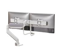 WBDWWTD Work Dual Monitor Desk Mount, Adjustable Gas Spring Arm for Screens up to 32 Inches, 17.6lbs, Sliding VESA Plates with Clamp and Grommet Base Play