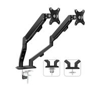 WBDWWTD Work Dual Monitor Mount for Most 17-30 Inch Srceens, Each Arm Holds MAX 19.8lbs, Height-Adjustable Gas Spring Stand with VESA or 100mm Play(Black)