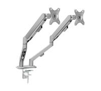WBDWWTD Work Dual Monitor Mount for Most 17-30" Screens, Each Arm Holds MAX 19.8lbs, Desk with Height-Adjustable/Tilt/Swivel/Rotate Play(Gris)