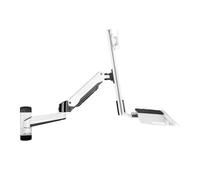 WBDWWTD Work Dual Section Arm Single Screen with Engineered Tray Wall Mount Monitor Stand for 15-27 Inch Screens Play