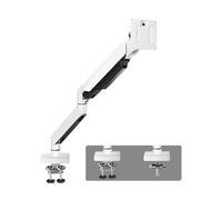 WBDWWTD Work Heavy Duty Monitor Arm for 17-49 Inch Screens up to 33lbs, Fully Adjustable Ultrawide Single Mount, VESA 75/100mm Play(White)