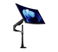 WBDWWTD Work Heavy Duty Single Monitor Desk Mount Fits 17-49inch Screen, Holds 44.0lb, Gas Spring Adjustable Arm, VESA 75/100mm Play(Black)