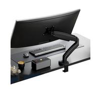 WBDWWTD Work Single Monitor Desk Mount, Adjustable Mechanical Spring Arm Fits MAX Inch, 4.4-19.8 lbs Screen, with Clamp/Grommet Mounting Base Play(Black)