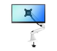 WBDWWTD Work Single Monitor Mount, Gas Spring Arm Desk with Clamp, Fully Adjustable Fits Inch Screens, Holds up to 17.6 lbs Play(White)