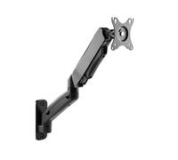 WBDWWTD Work Wall Mounted Single Monitor Arm for MAX 32 Inch Screens, Fully Adjustable Gas Spring Mount Holds 2.2-19.8lbs, VESA 75x75mm/100x100mm, Black Play