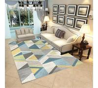 WBDYMX Rug Alfombra Suelo Escritorio 120x180CM alfonbras de dormitorios niña BLU geométrica Gris Amarilla Alfombras Acusticas Juegos para Niños