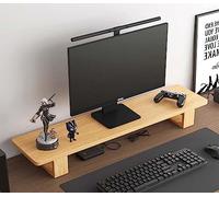 Wbeian Soporte de madera para monitor, soporte ergonómico y cómodo para PC, portátil, pantalla de TV, hogar u oficina, estante organizador de almacenamiento de escritorio, 60 x 20 x 12 cm