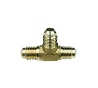 WBHFOIKNMS Fit 1/4" 3/8" 1/2" 3/4" Tube SAE-Standard Flare Connector Brass Tee 3 Ways Pipe Fitting Connector Adapeter for Air Conditioner(No Nut,15.88MM 5L8 INCH_TEE) WBHFOIKNMS