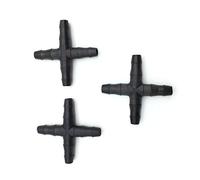 WBHFOIKNMS Garden Plumbing 200 Pcs Cross Straight for 4/7 Mm Hose 1/4 ' Barbed Connector Cross Tee Threaded Garden Lawn Trees Greenhouse Irrigation (Diameter : 1/4'') WBHFOIKNMS