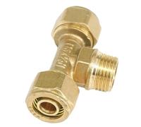WBHFOIKNMS PEX-AL-PEX Tube Outer Diameter 16/18/20/25mm - 1/2" 3/4" Male Tee 3 Ways Brass Fitting For Solar Water Heater(14x18mm,1/2") WBHFOIKNMS