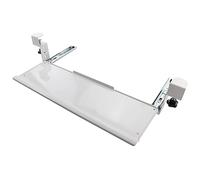 WBJGUOD Adjustable Ergonomic Under Desk Keyboard Tray - Black & White Slide out Shelf with Pull Drawers, Clamp On Design for Home Office, Includes Wrist Rest Comfort