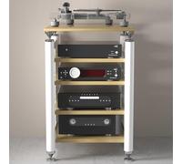 WBJGUOD Gaming & DVD Display Shelf with Power Strips White Wood Entertainment Stand for Projector Console 62x57x100cmPerfect Storage Solution Gamers Movie Lovers