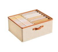 WBJGUOD Large Foldable Waterproof Storage Bins with Handles - 4 Beige Fabric Laundry Baskets for Closet nization Toy Home Decor and Gift Ideas