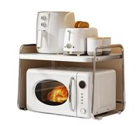 WBJGUOD Metal Microwave Counter Stand - Kitchen Storage Rack Toaster Oven Shelf Utility for nized and Stylish Design Space-Saving Solutions